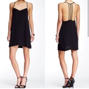 MLV. Black Silk Dorane T-Back Dress. Size Small.